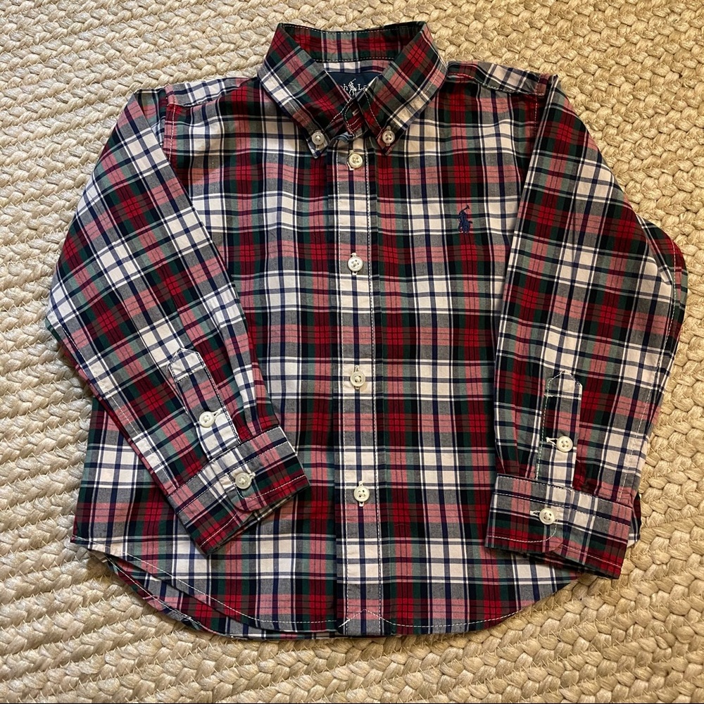 Ralph Lauren Long Sleeve Plaid Polo 24mo